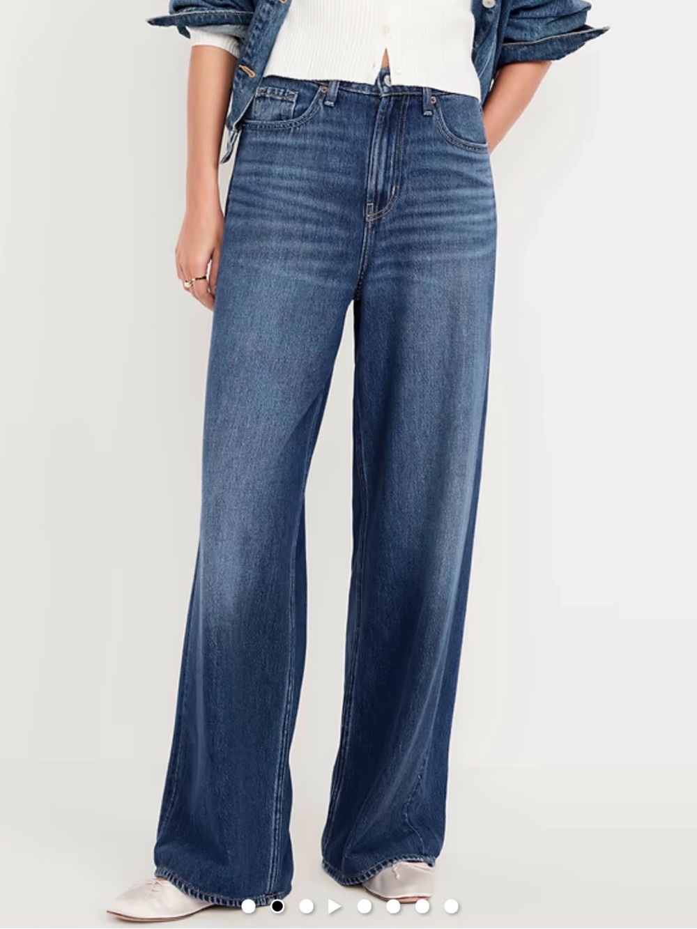 Old Navy High-Waisted Baggy Wide-Leg Jeans in Medium Wash